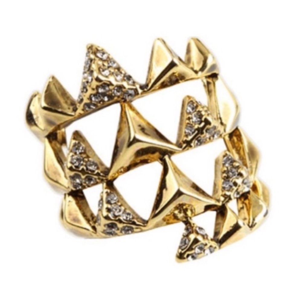 House of Harlow | pyramid wrap ring in gold